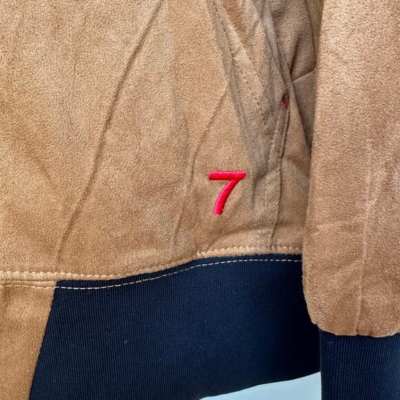 Anglero New York XL Faux Suede Hoodie Jacket - Native Chief Embroidery - Picture 4 of 6